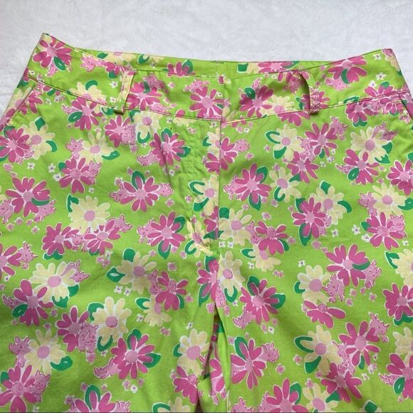 Lilly Pulitzer Floral And Rhino Print Capris Size 10 - Picture 8 of 10